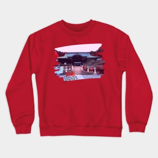 Retro Japan Red Japanese Shrine Temple Crewneck Sweatshirt